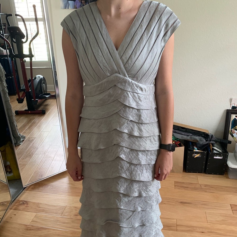 Adrianna Papell silver formal dress size 12